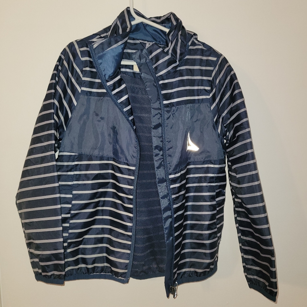 Hip & Hopps Striped Navy Blue Rain Jacket Poncho Size 122/128 EU